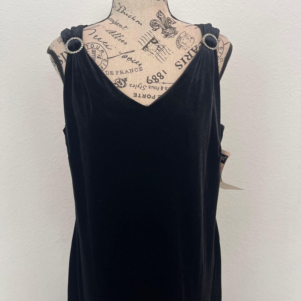 Fashion Bug Black Velvet Maxi Dress BLazerSet Plus Size XL - Picture 7 of 15
